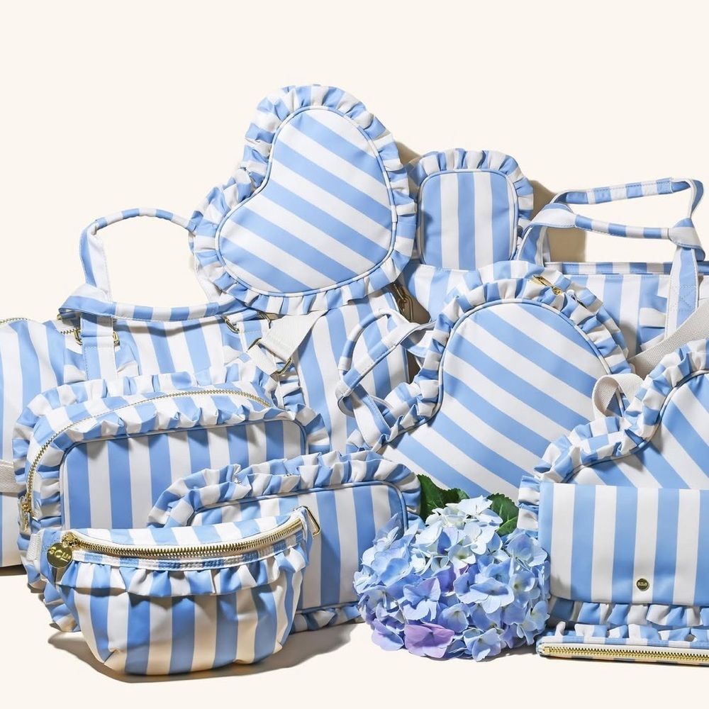 Stoney Clover Lane Pastel Picnic Ruffle Fanny Pack in Hydrangea - Picture 10 of 11